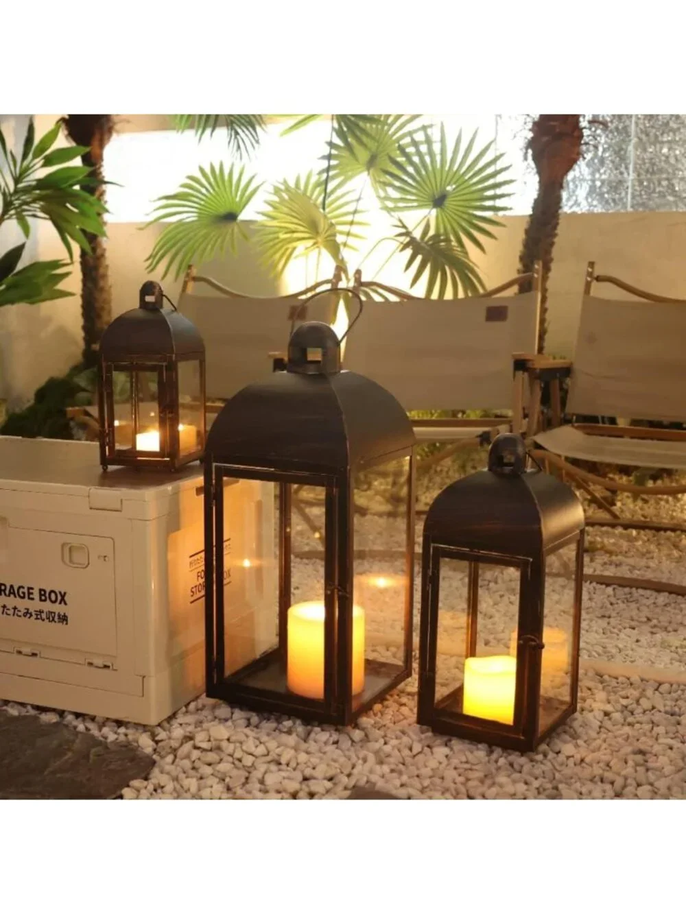 Set of 3 Vintage Farmhouse Lanterns - Large 23